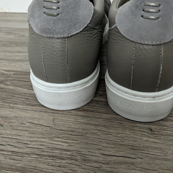 Sarah Flint Gray Leather Sneakers Women's 11 - Picture 3 of 5